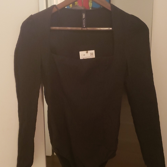 Zara black textured bodysuit - Picture 4 of 7